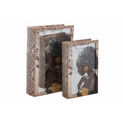 Set 2 Cajas Libro Africana