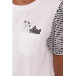 Camiseta Gato con Abejas