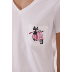 Camiseta Gato en Vespa